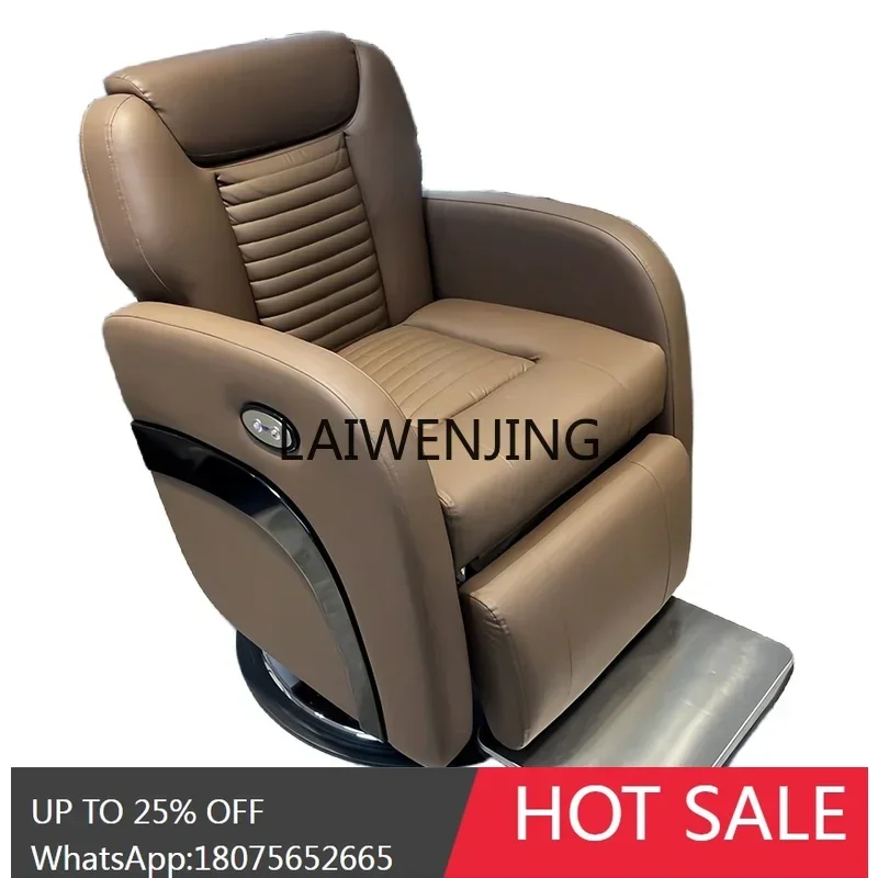 MJY hair salon large chair men's hair cutting chair retro reclining shaving physiotherapy chair