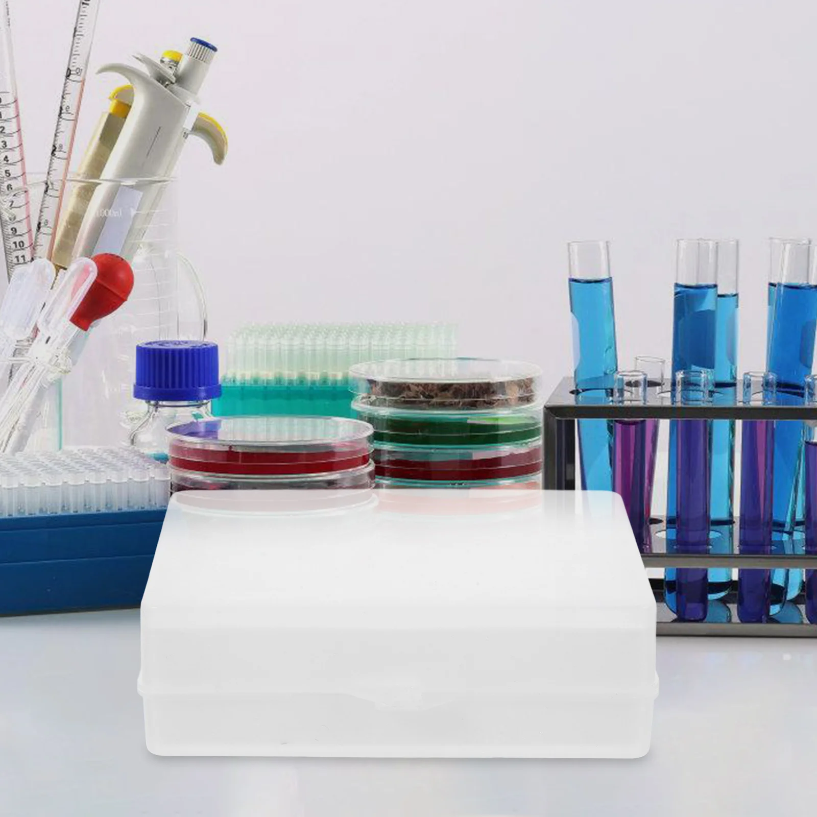 Sample Tube Box 96-Hole Laboratory Test Tube Holder Storage Box for Centrifuge Tubes Vial Holder Compact Design