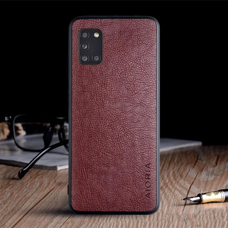 Case for Samsung Galaxy A31 funda luxury Vintage Leather skin coque phone soft cover for samsung galaxy a31 case capa