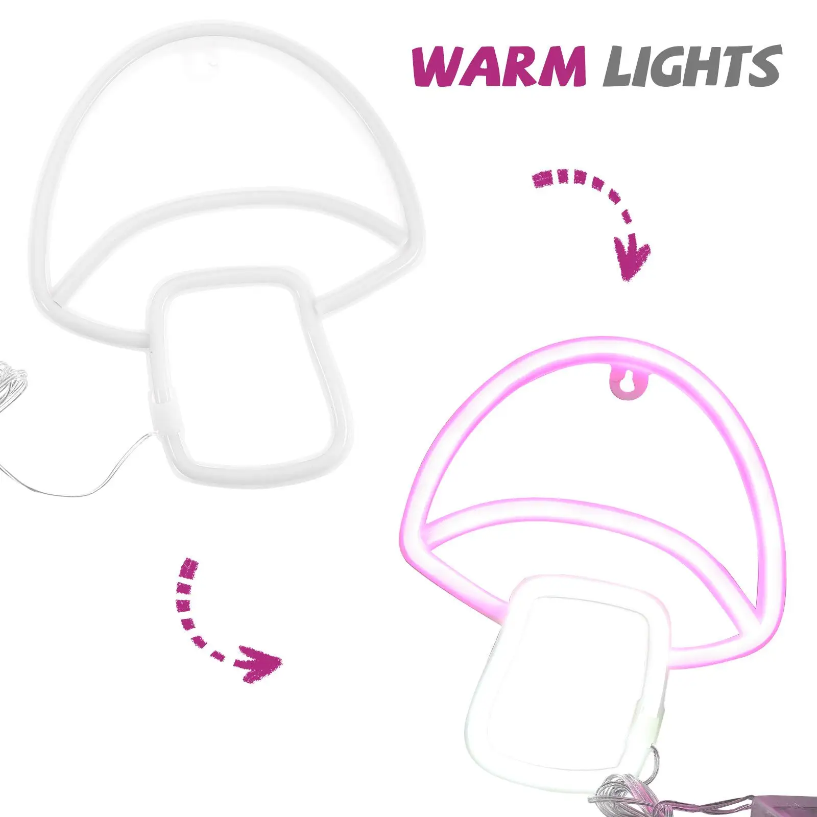 Mushroom Neon Light Decor For Bedroom LED Signs The Creative Wall Hanging Colorful