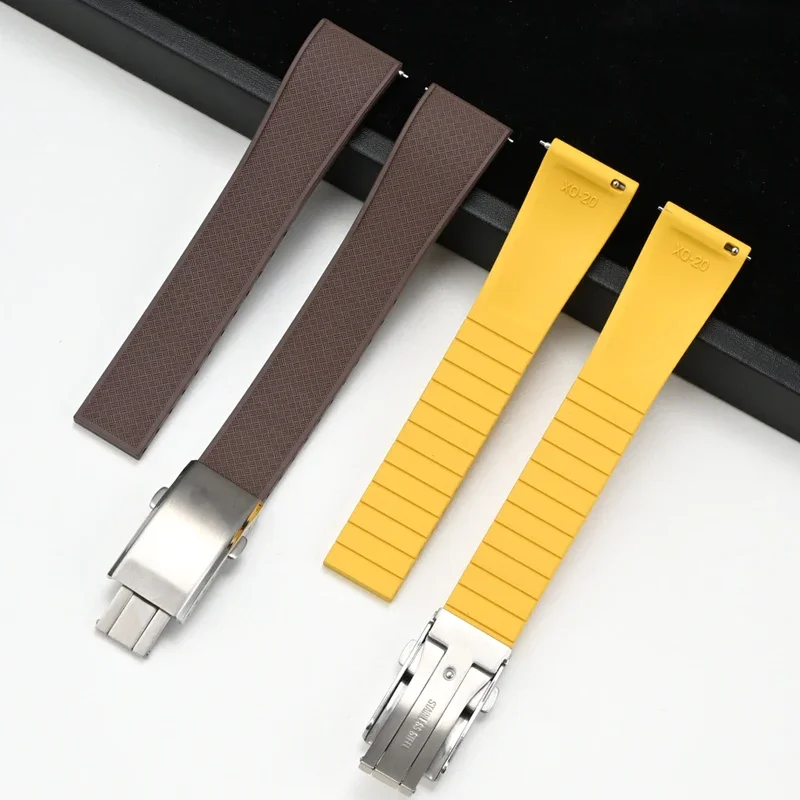 Fluoro Rubber Watch Band FKM Tropic Strap 18/19mm/20mm/21/22mm Folding Buckle Quick Release Cut to Size Bracelet for Men Women view 4