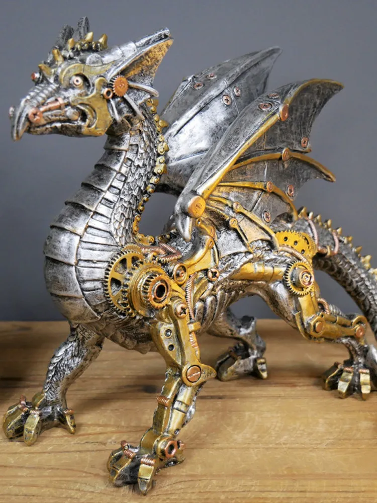 Punk Flying Dragon, Dragon Statue, Dog, Chimpanzee, Elephant, Resin Craftsmanship Ornament