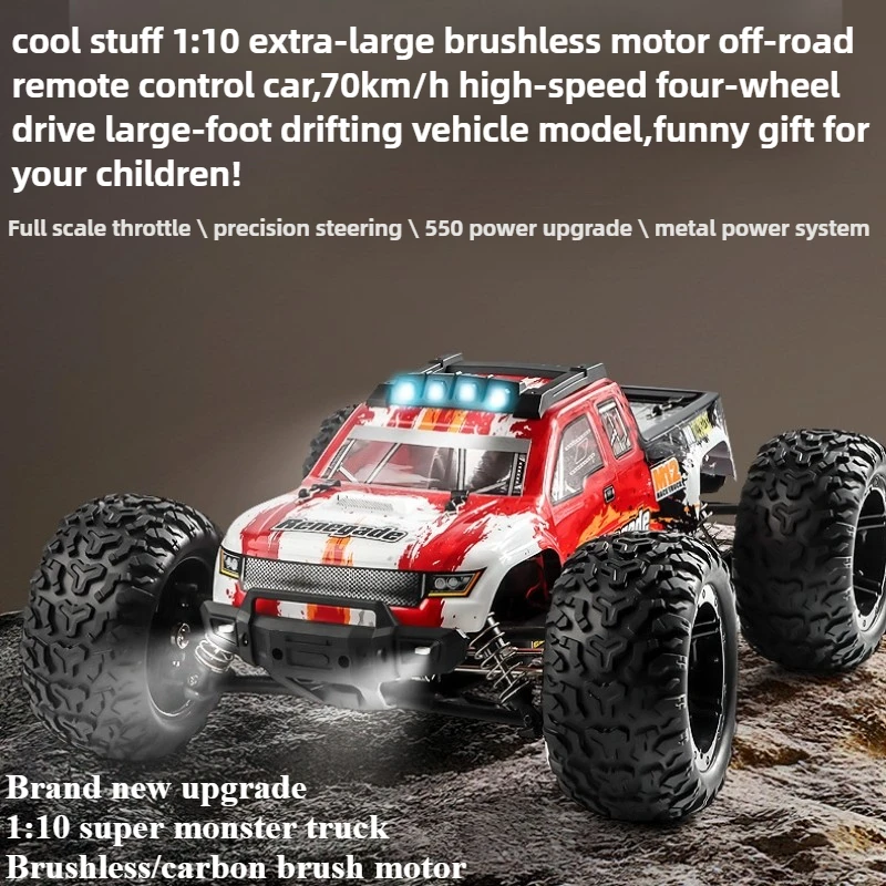 

Cool Stuff Toy Car Funny Gift-70km/h High-speed 4WD Rc Truck,Bigfoot Rc Drift Car,1:10 Brushless Off-road Rc Cars,Toys for Boys