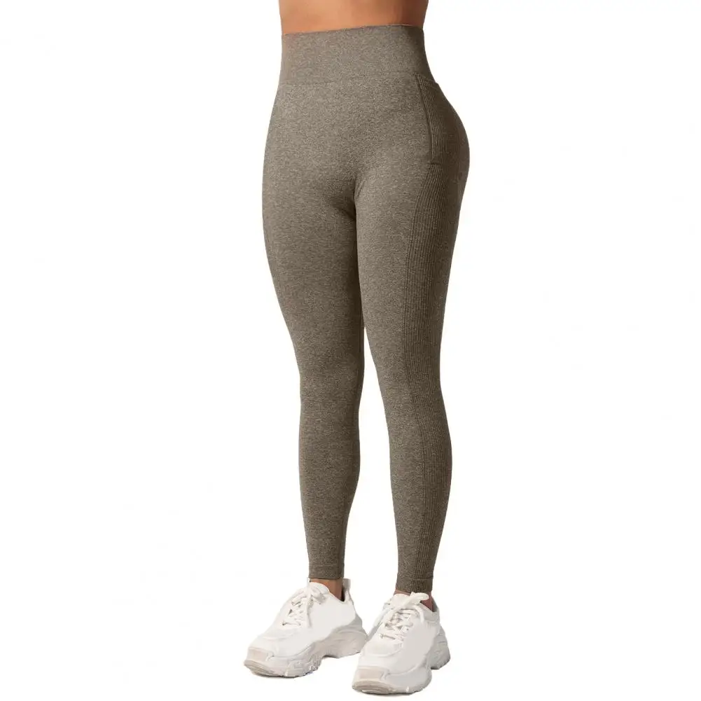 Женские брюки для йоги, леггинсы в рубчик с высокой талией и боковым карманом, спортивные брюки в 3d инженерном стиле для женщин, однотонные брюки для йоги