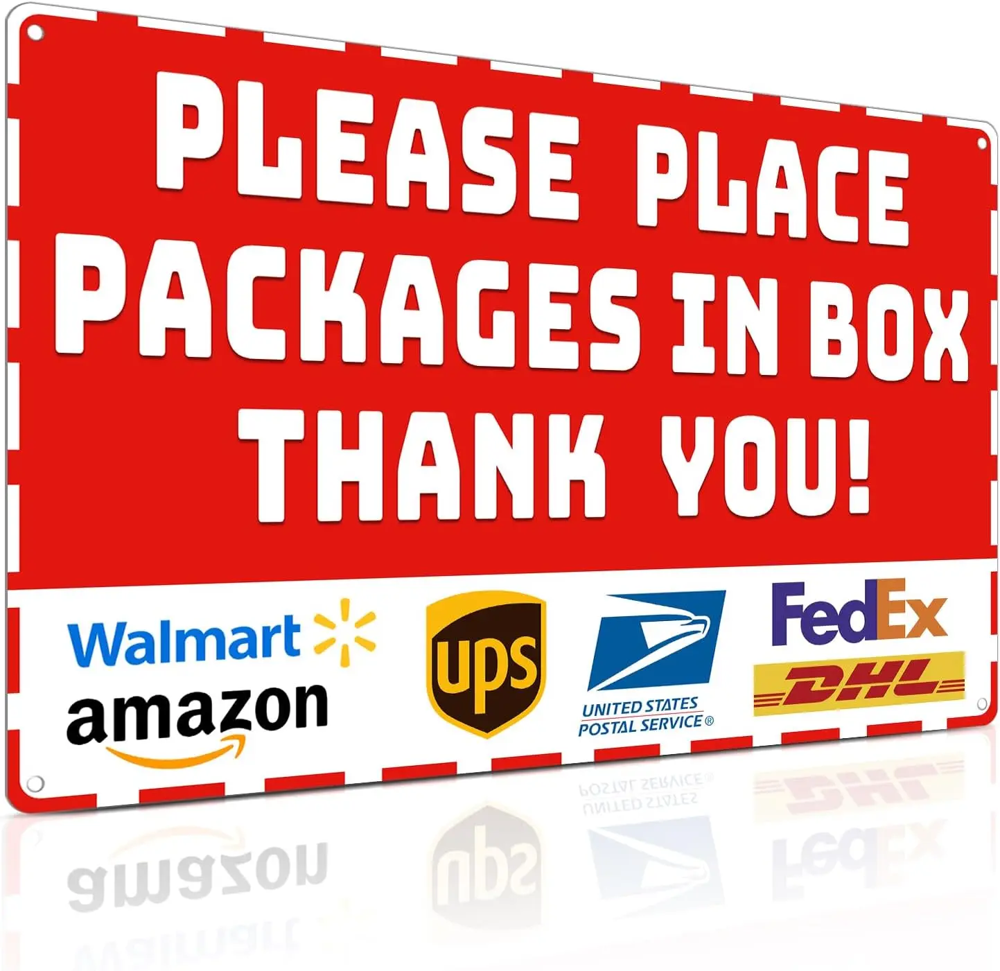 Piemow Package Box Sign , Please Place Packages in Box | Clearly Directs Delivery Drivers to Place Packages Inside the Box--Tin