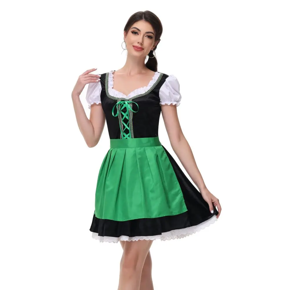 

Green Oktoberfest Costumes Women German Traditional Bavarian Dirndl Dresses Beer Maid Outfits For Adult Carnival