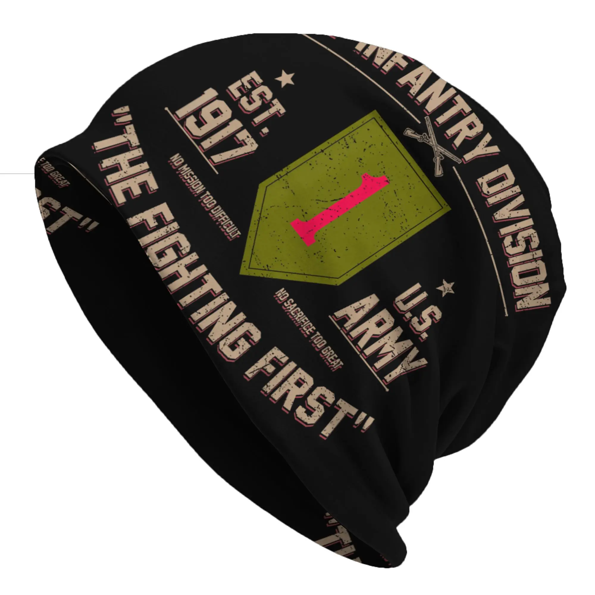 Us Army 1st Infantry Division Veteran Thin Hat Bonnet Hats Autumn Styles  Skullies Beanies Caps Men Women's Street Ski Cap