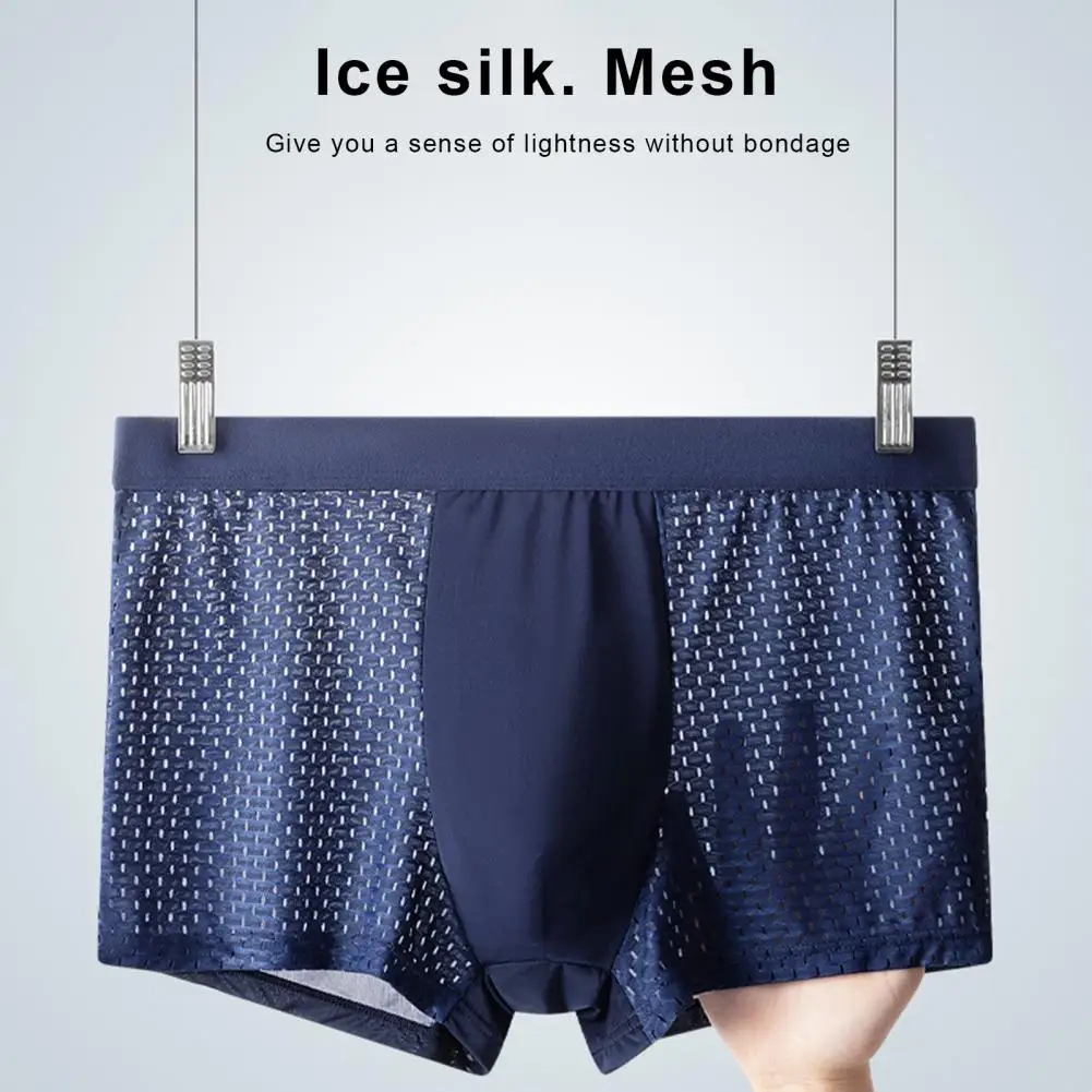 Men Sexy Mesh Boxer Men Underwear See Through Transparent Low Waist Nightwear Man Boxer Shorts Boxershorts Underpants