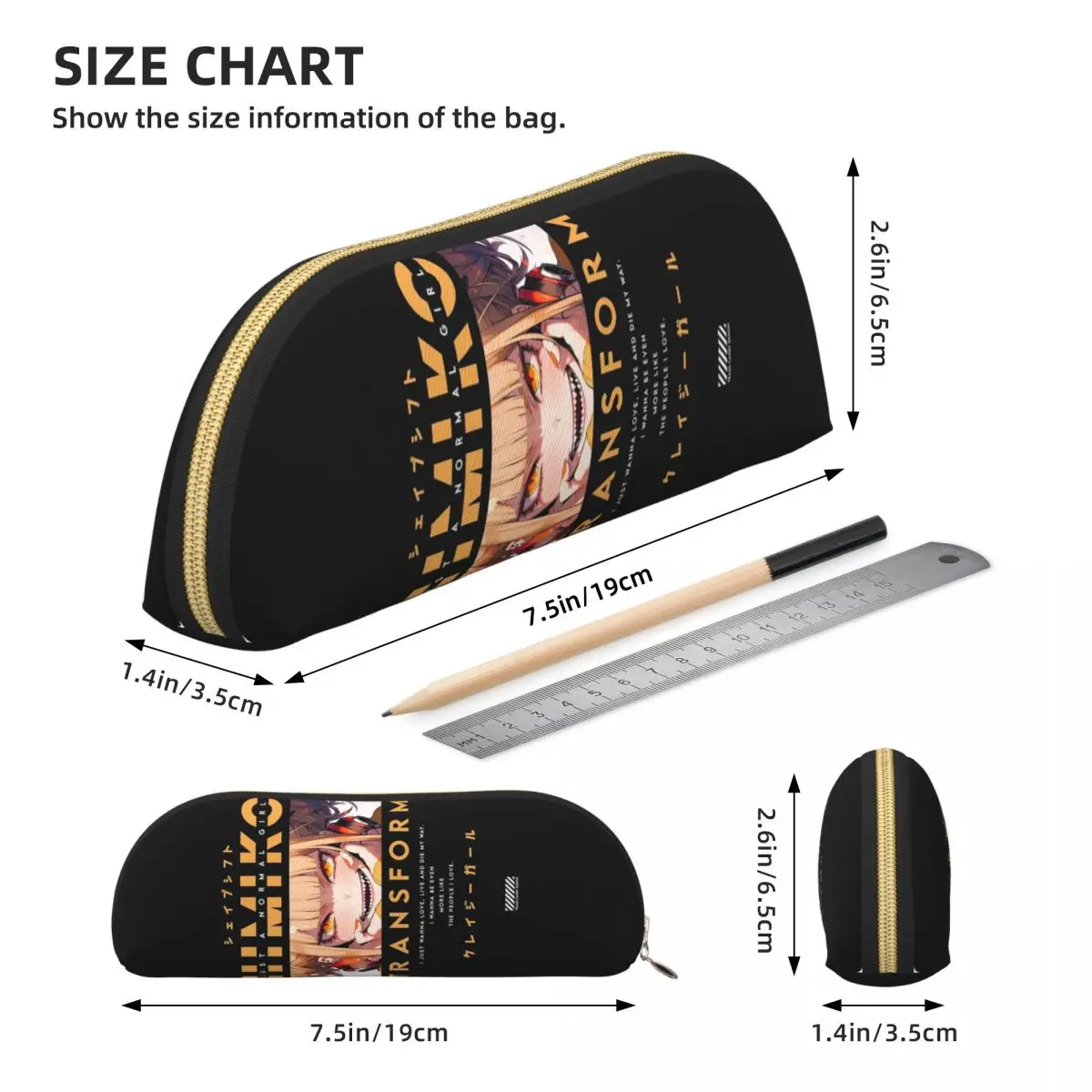 Himiko Toga Boku No My Hero Academia estuche para lápices portalápices almacenamiento suministros de papelería caja de bolígrafos de gran capacidad bolsa de lápices