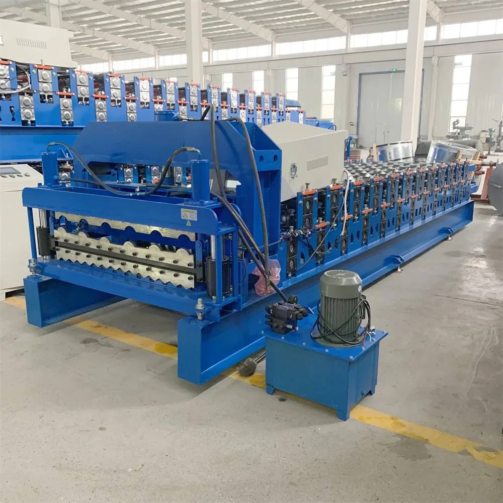 Building Material Making Machinery Double Layer  Metal Zinc Iron Roof Sheet Panel Profile Double Layer Roll Forming Machine