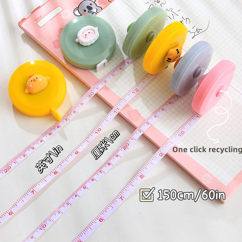 الكرتون 150 سنتيمتر/60 "شريط التدابير المحمولة قابل للسحب حاكم الأطفال الارتفاع حاكم سنتيمتر بوصة لفة الخياطة خياط شريط القياس