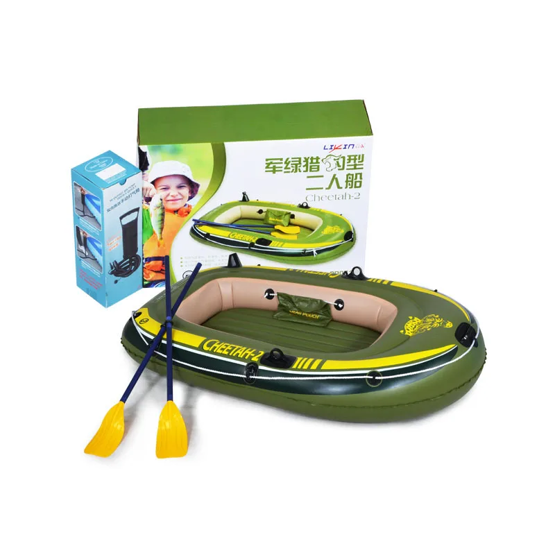 Thickened fishing inflatable boat, assault boat bottom rubber , double seat cushion, water fishing platform