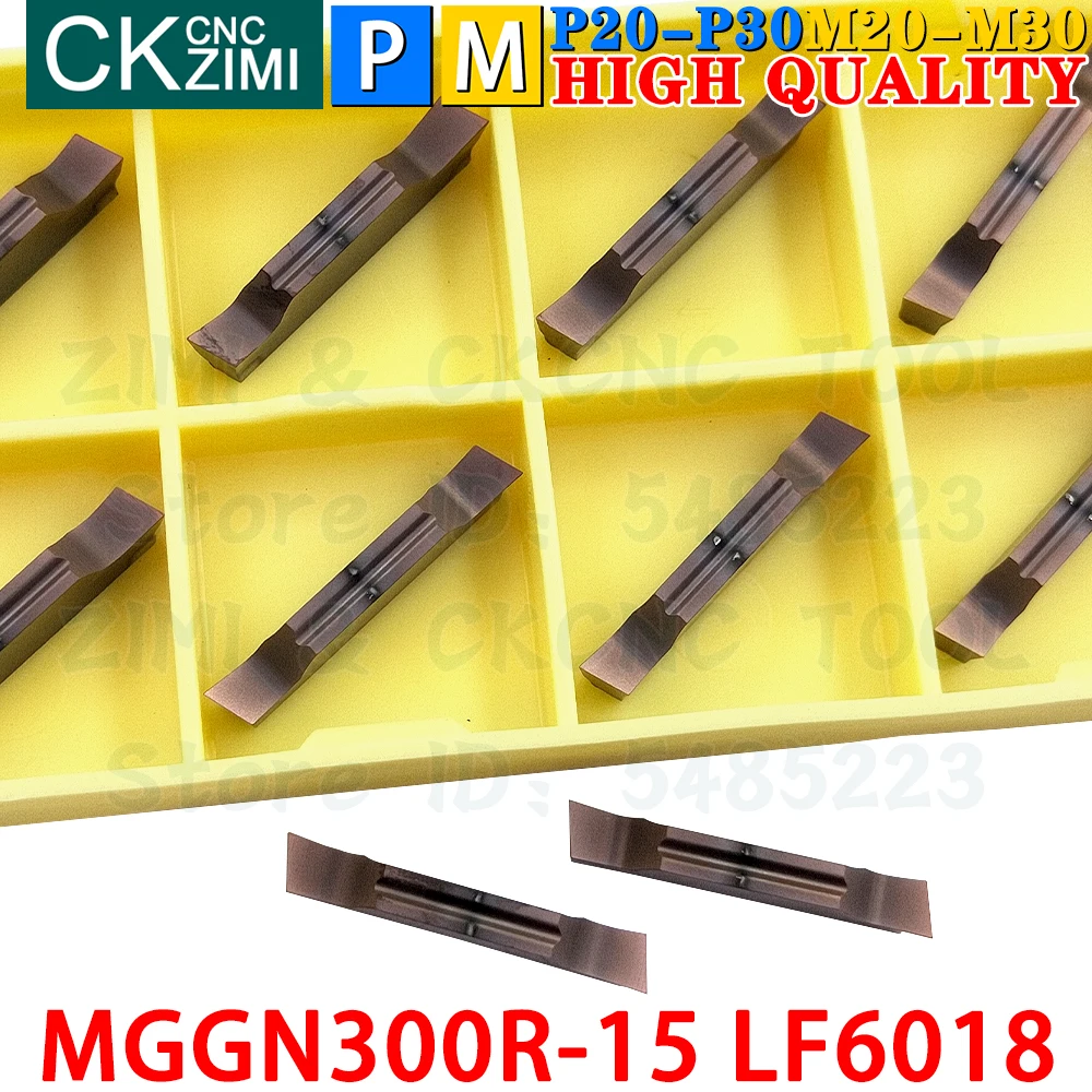 MGGN300R-15 LF6018 MGGN 300R 15 3mm Carbide Inserts Cutting grooving Inserts tools CNC Metal lathe Tools for Stainless Steel