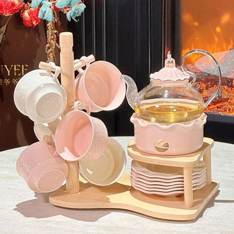 afternoon tea tea set, home living room hospitality drinking water cup cup, cup set, tea cup set 6