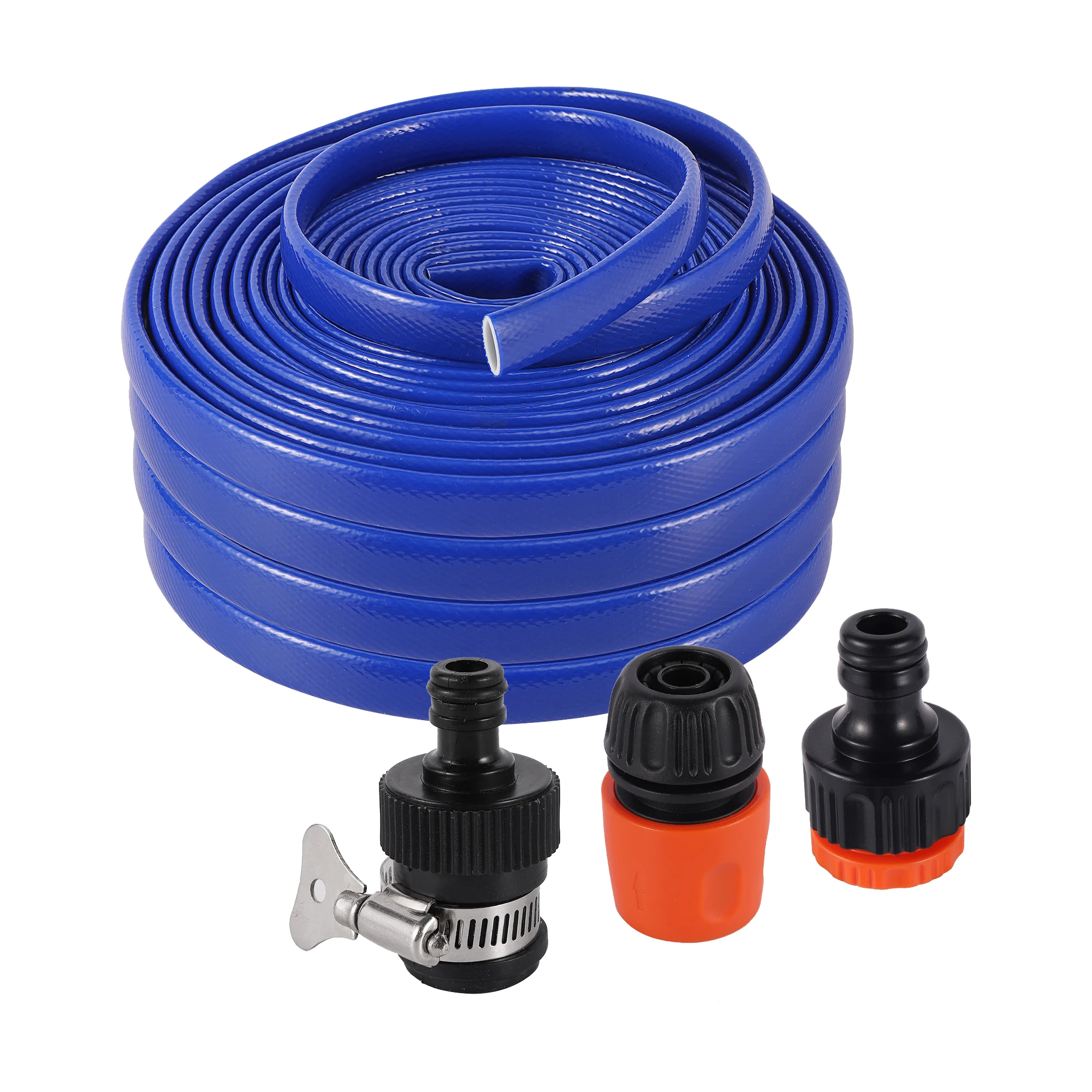 Blue Hose With Quick Connect Faucet Street 16mm PVC Hose Garden Irrigation Lawn Flower Watering Tools Car Wash Hose