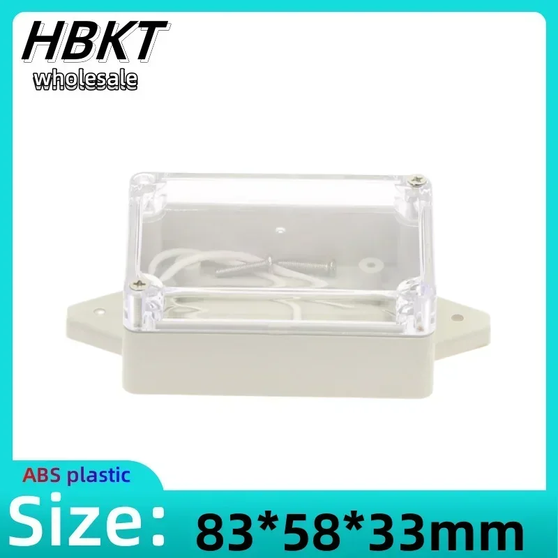 1pcs White 83x58x33mm Clear Cover Electronic Plastic Boxs Waterproof Electrical Junction Case For Electronic Projects Box