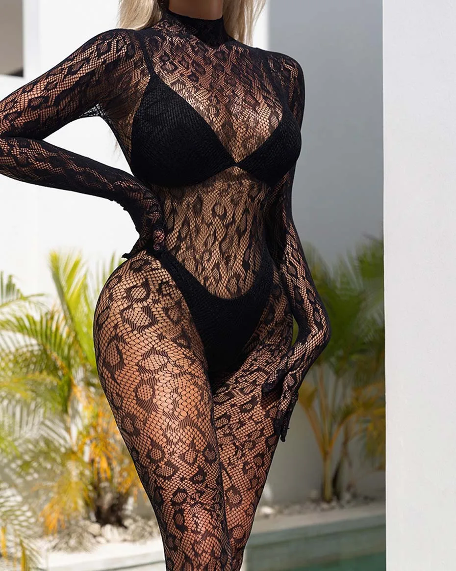 JSY lencería Sexy para mujer, ropa interior de cuerpo, Body de leopardo negro, sin entrepierna abierta, Body de peluche, lencería erótica, disfraces