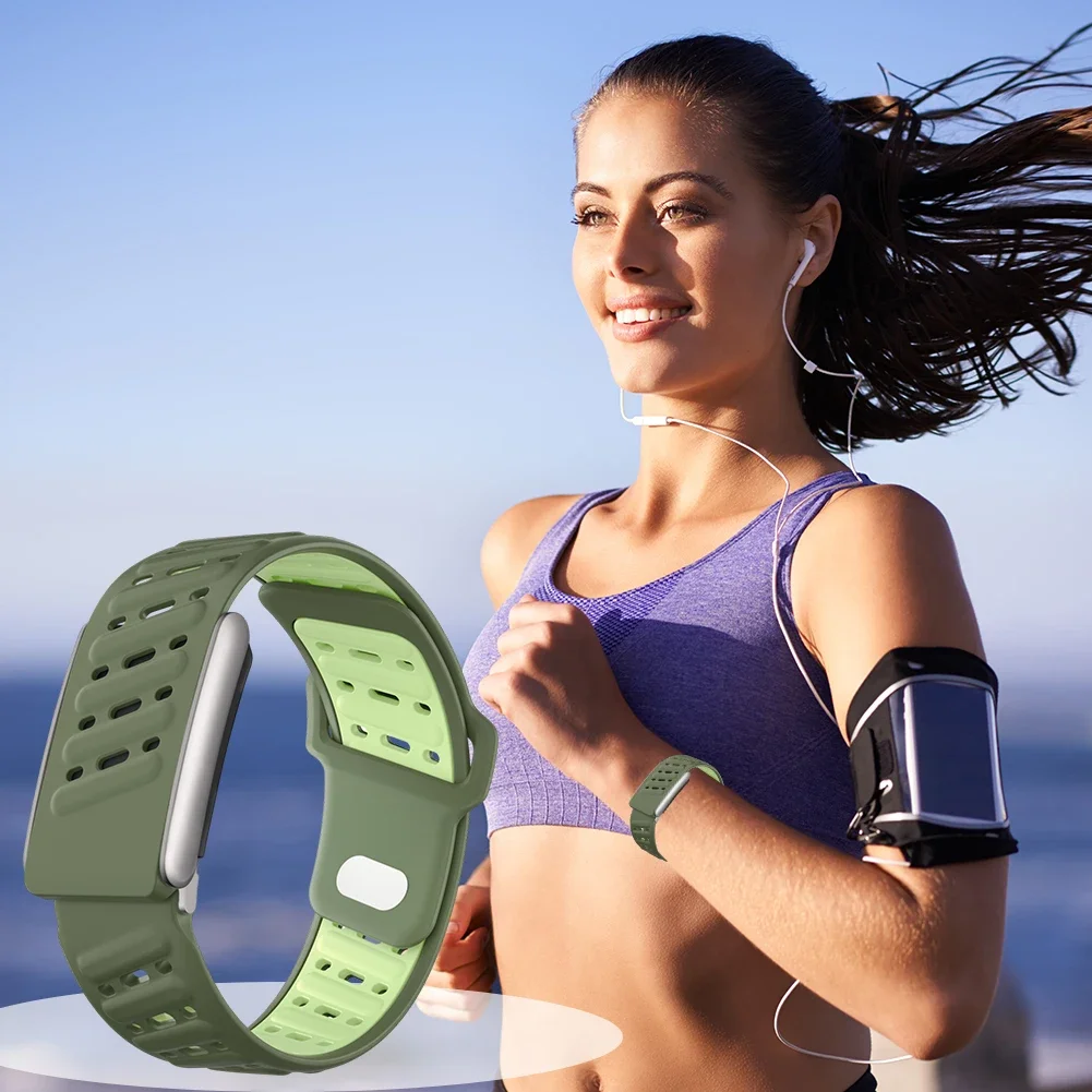 Silicone Strap for WHOOP 5.0 Sports Fashion Two-color Wristband Accessories for WHOOP 5.0 MG Breathable Adjustable Watchband