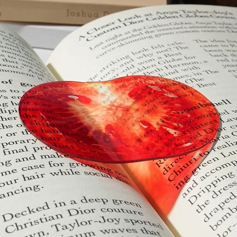 New Refractive Color Acrylic Bookmark Simulation Fruit Funny Translucent Bookmark Cute Cartoon Fruit Bookmark Note Marker
