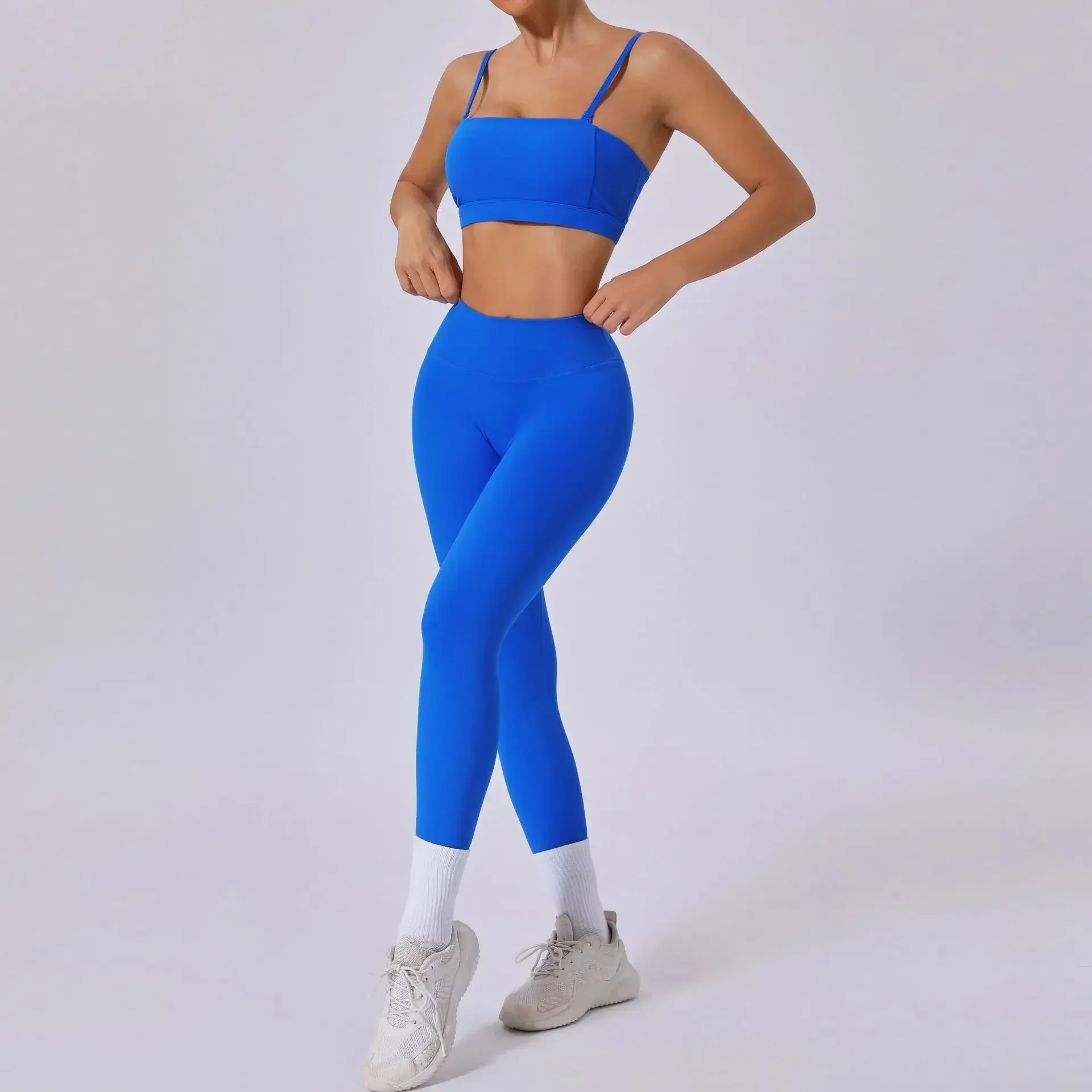 Seamless Yoga Sets Sports Fitness Removable Shoulder Strap Beauty Back Bra Hip-lifting Trousers Suits Workout Gym Leggings Sets