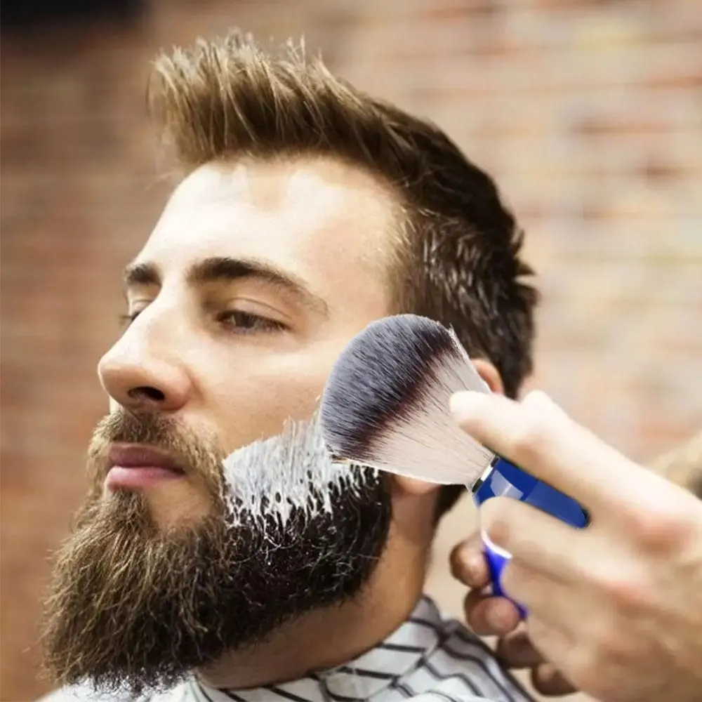 Brocha de afeitar profesional con mango de plástico para hombre, brocha de afeitar para Barba húmeda