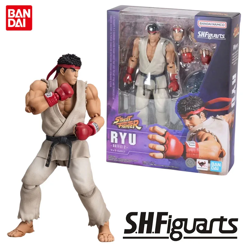 

Bandai Genuine S.H.F Street Fighter Anime Figure Ryu Outfit 2 Action Toys for Kids Christmas Gift Collectible Model Ornaments