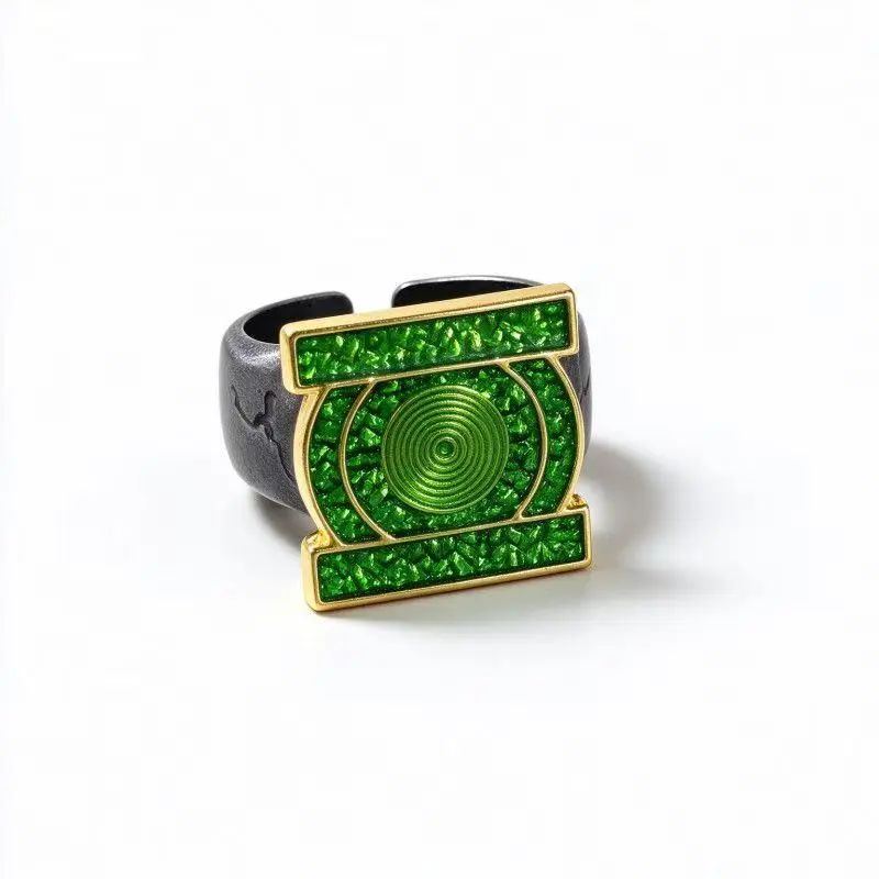 DC Green Lantern Hal Jordan Open Ring Cosplay Jewelry Trendy Fashion Accessory Movie Merchandise Fan Collectible Birthday Gift