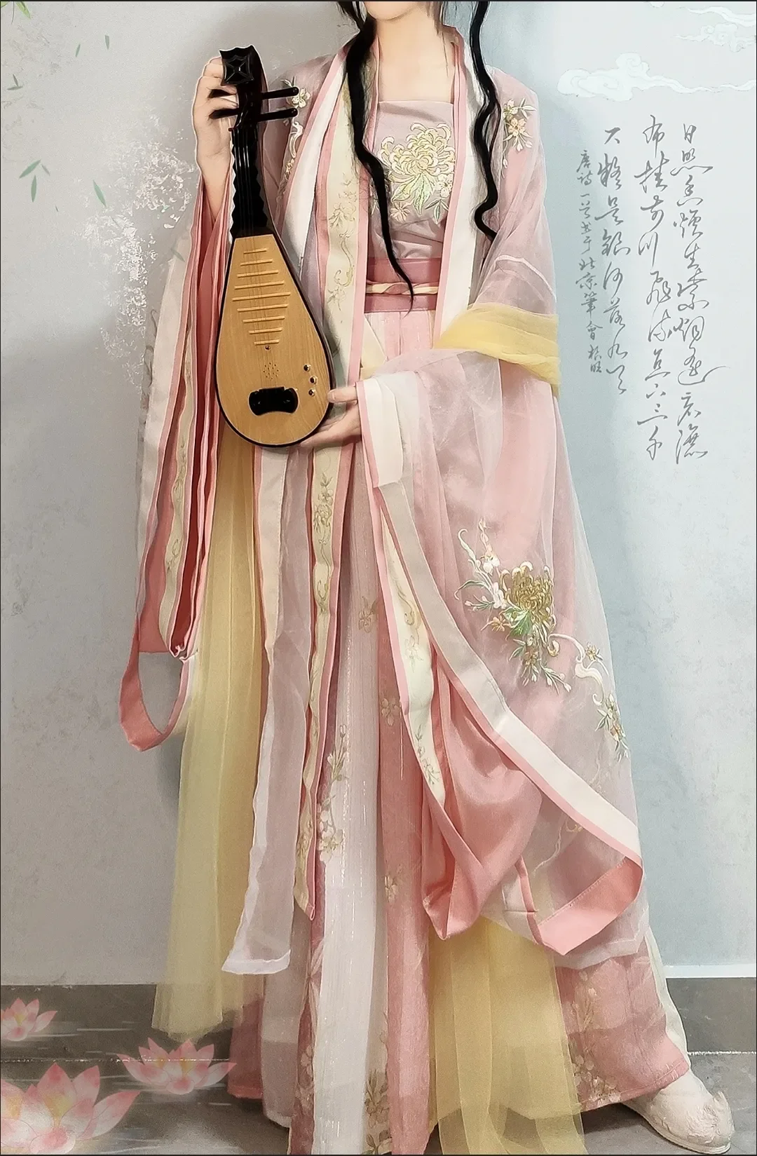 Hanfu gaun dansa panggung bordir tradisional Cina wanita, kostum Cosplay Hanfu Dinasti lagu tradisional Tiongkok 2023