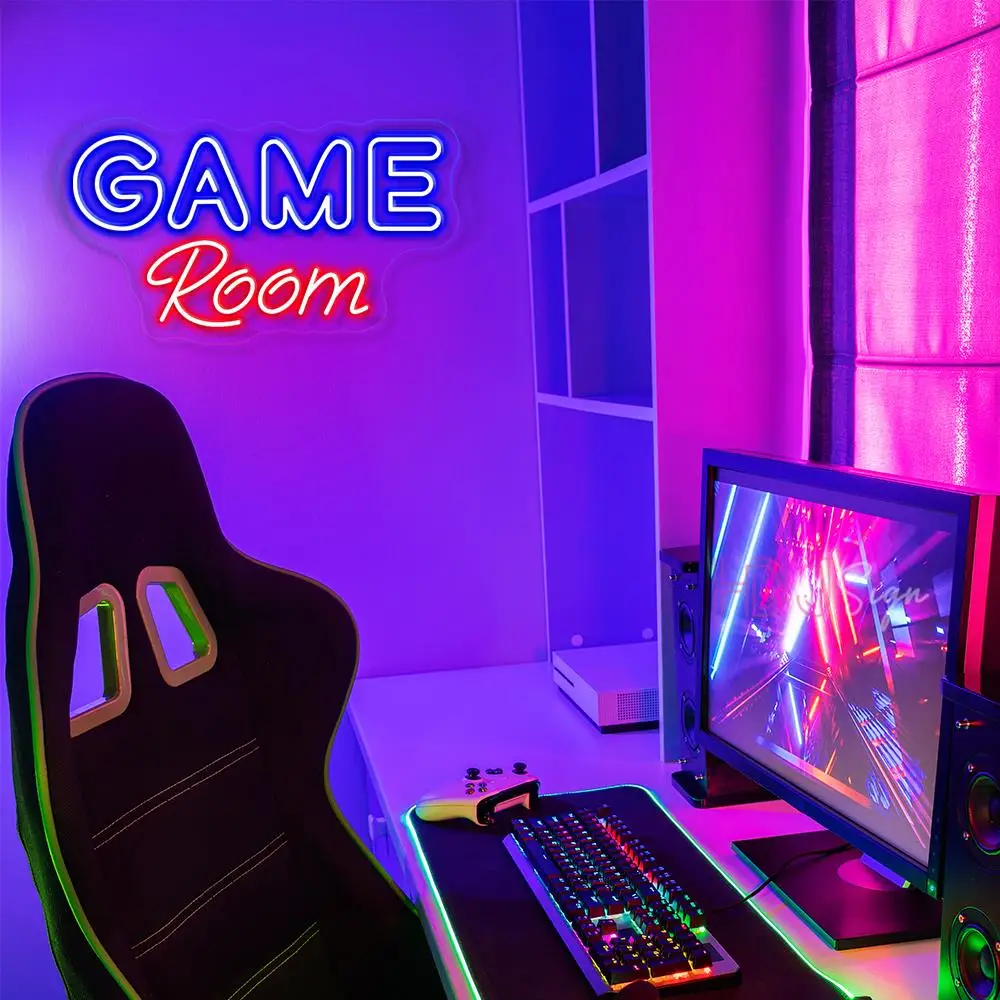 Neon Light Led Sign Game Room Decor Bedroom Game Zoom Gamer Neon Sign Wall Decor Internet Cafe Neon Night Lights Party Bar Club