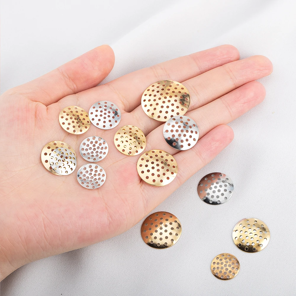 50pcs 14mm-25mm Brooch Base Brooches Bouquet Metal Disk Shell Flower Cabochon Bezel Round Blank For Diy Jewelry Making Wholesale image 4