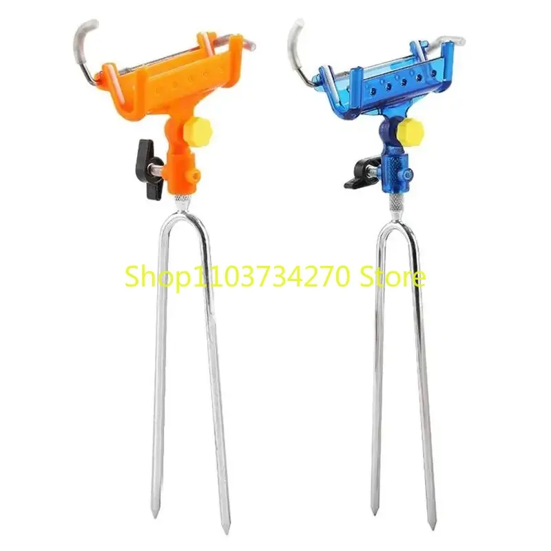 Stainless Steel 360 Degree Adjustable Fishing Rod Holde For Bank Fishing Ground Support Fishing Rod Rack Stand Self-Locking