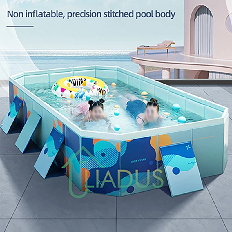 

Inflatable-Free Mesh Support Frame Swimming Play Pool Foldable Durable Blow Up Bath Bucket Outdoor Home Garden Water Party