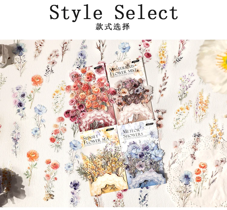 30 teile/paket Vintage Blumen PET Aufkleber DIY Dekorative Junk Journal Aufkleber Für Sammelalbum Label Tagebuch Album Planer – Detail 6