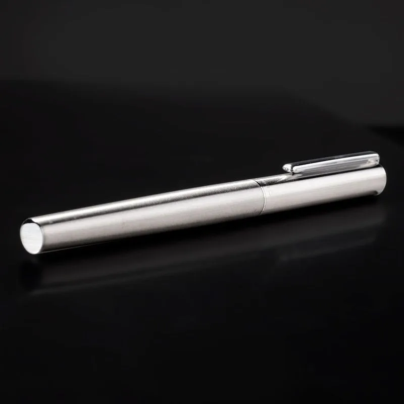 

Jinhao Brushed Stainless Steel Full Metal Fountain Pen Iridium Gold EF/F 0.38/0.5mm Nib Ink Pen Student Student Stationery