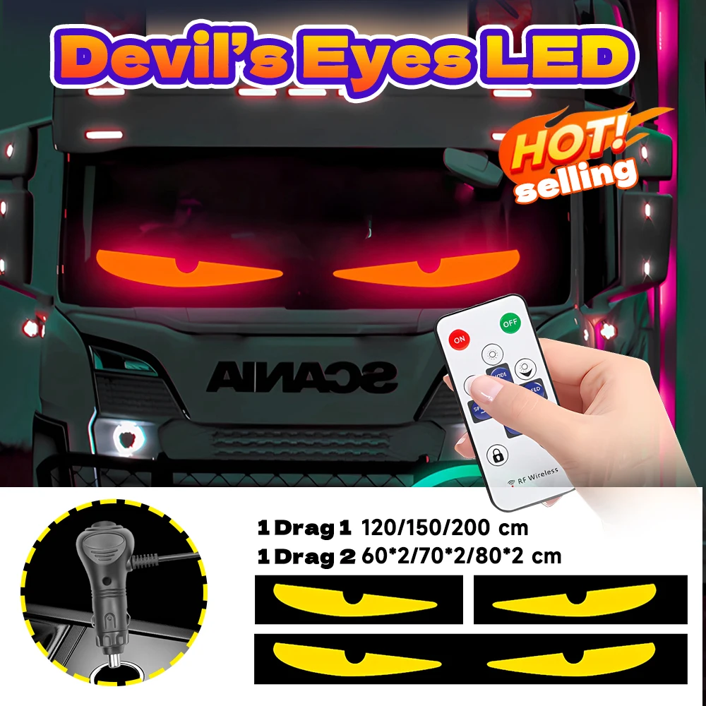 

Devil's Eye Truck/Car Windshield Remote Control Flexible LED Lights Eye Animation Display Smart Eye Blinking Lights