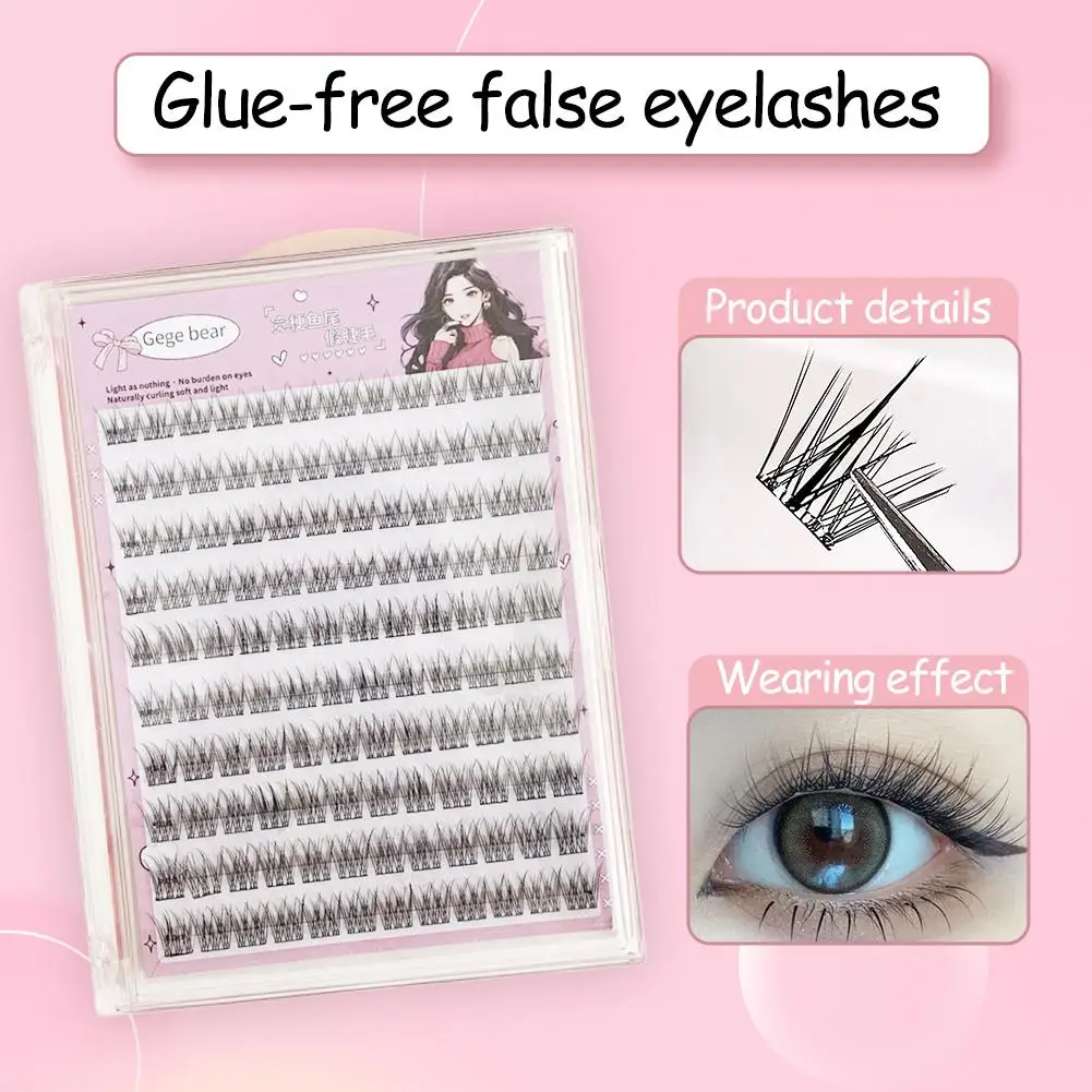 Glue-free False Eyelashes Self-adhesive Cluster Lashes NO Eyelash Eyelashes False Reusable DIY Lashes Eye Extension Lashes R5W3