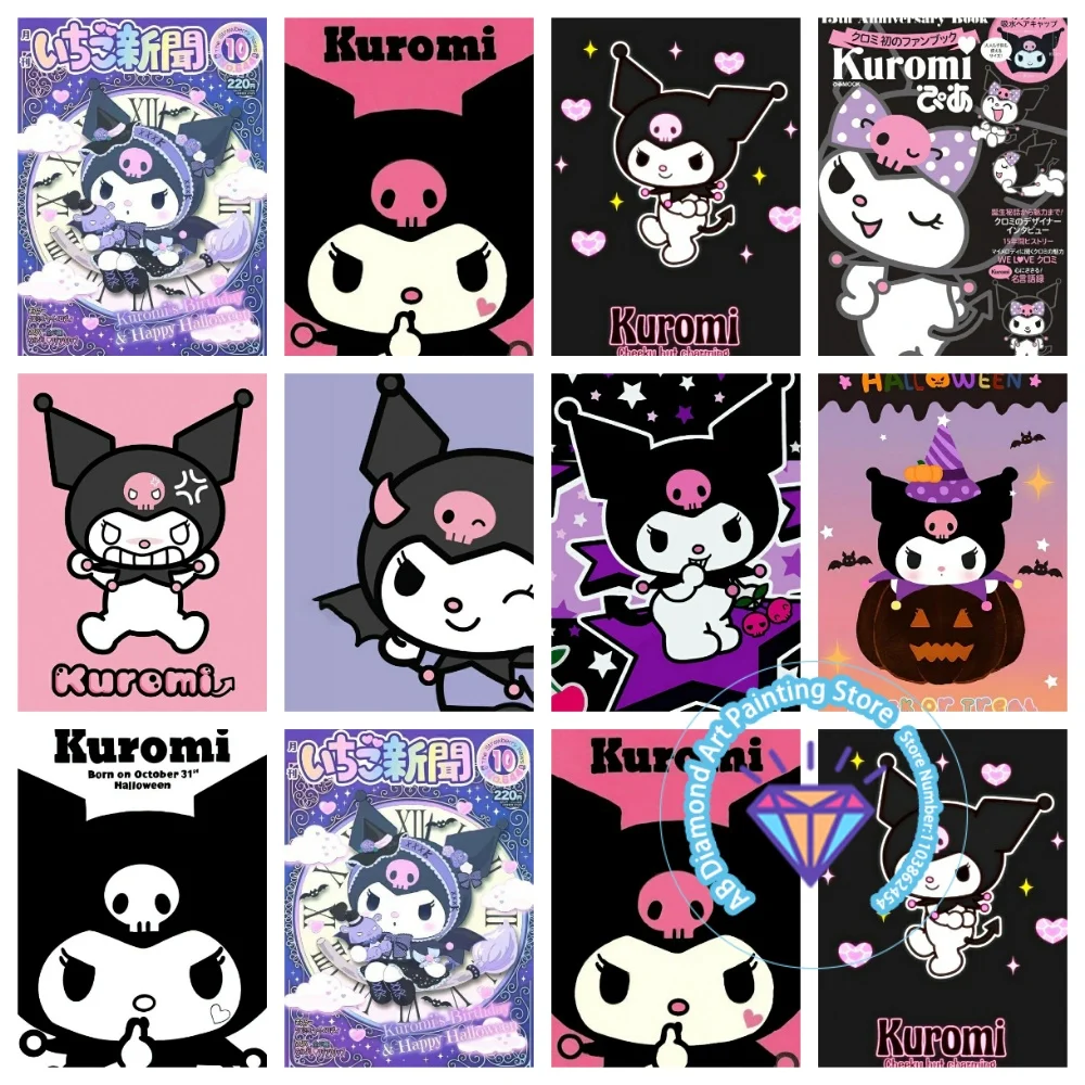 

Kuromi Cute AB Diamond Painting Kit Square Round Diamond 5D DIY Cross Embroidery Handmade Art Unique Gift Crafts Home Decor