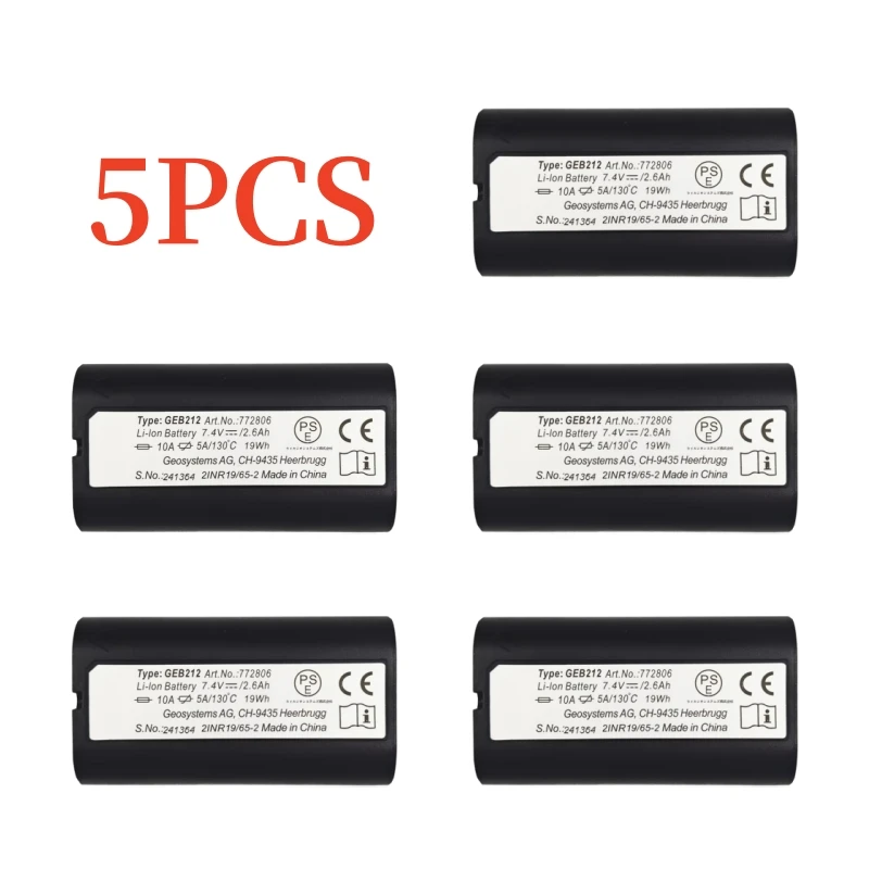 5pcs High Quality GEB212 Battery for Leica ATX1200 ATX1230 GPS1200 GPS900 GRX1200 Rechargeable Replacement Battery GEB212