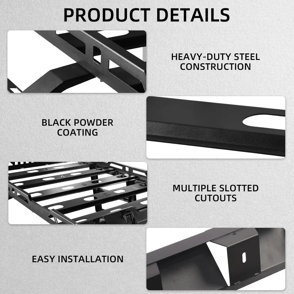 Багажник на крышу с лестницей, подходит для Jeep Wrangler JK 2007-2018, 4-дверный жесткий верхний багажник на крышу с 2 лестницей и 4 светодиодными фонарями и автомобилем