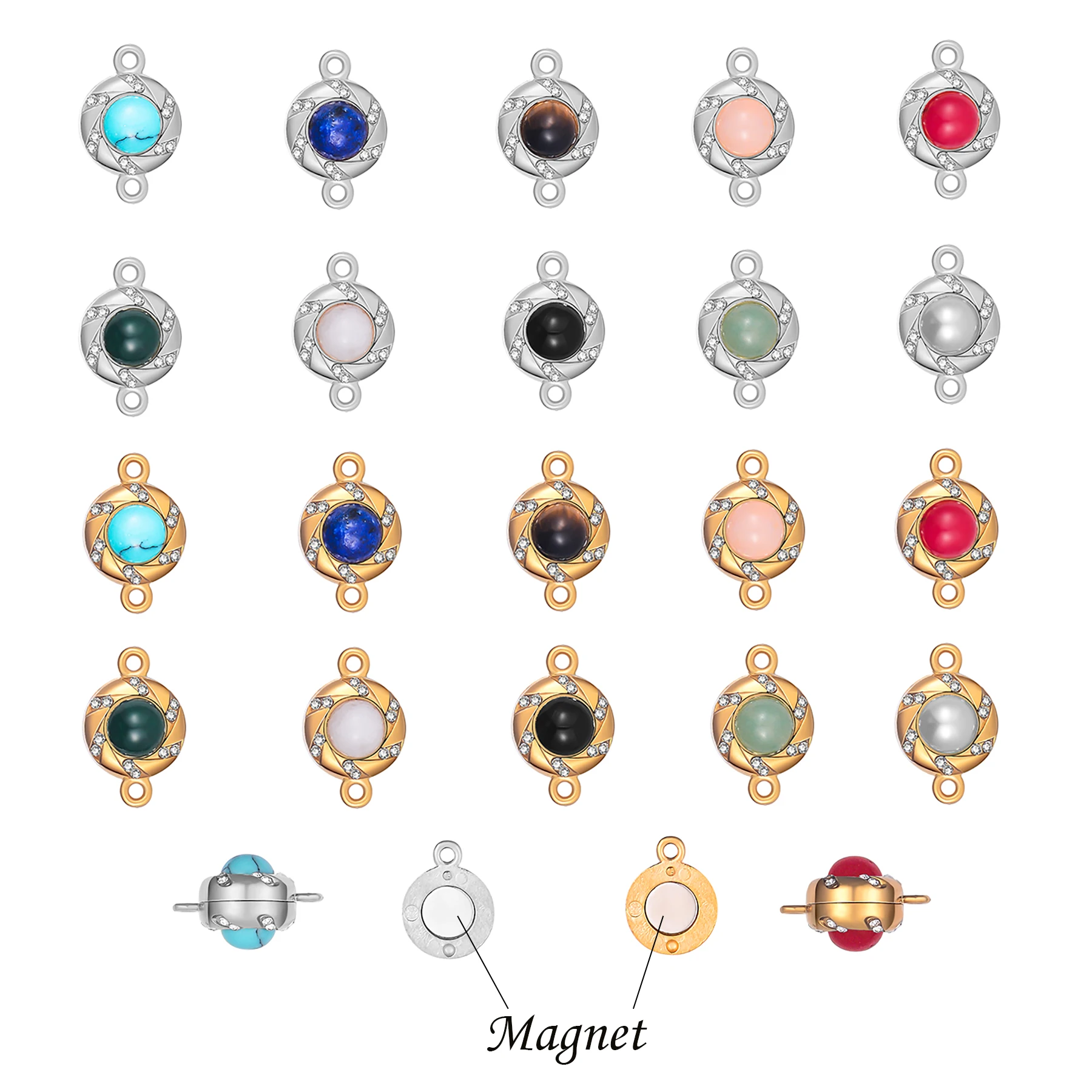 

10 пар круглых сильных магнитных застежек, магнитные концевые застежки, разъемы для изготовления ювелирных изделий, браслет, ожерелье, аксессуары, оптовая продажа