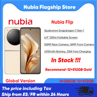 ZTE Nubia Flip Smartphone 5G Snapdragon 7 Gen 1 6.9 120Hz Display 33W Fast Charging 50MP Camera 12GB + 512GB Global Version Foldable Phone