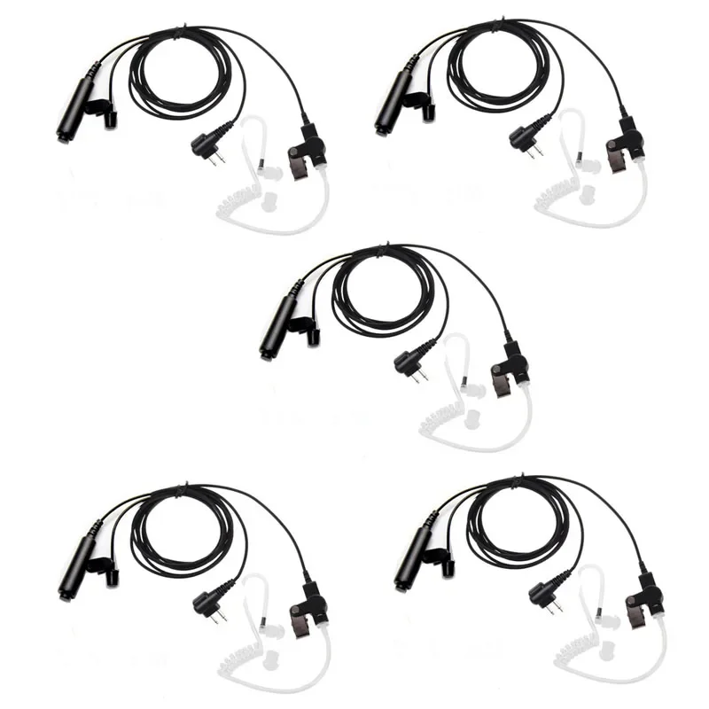 Lot 5pcs 3 Wire Pro Covert Acoustic Tube Earpiece Headset PTT Mic Microphone for Motorola cls1110 cls1410 cls1413 cls1450 Radio