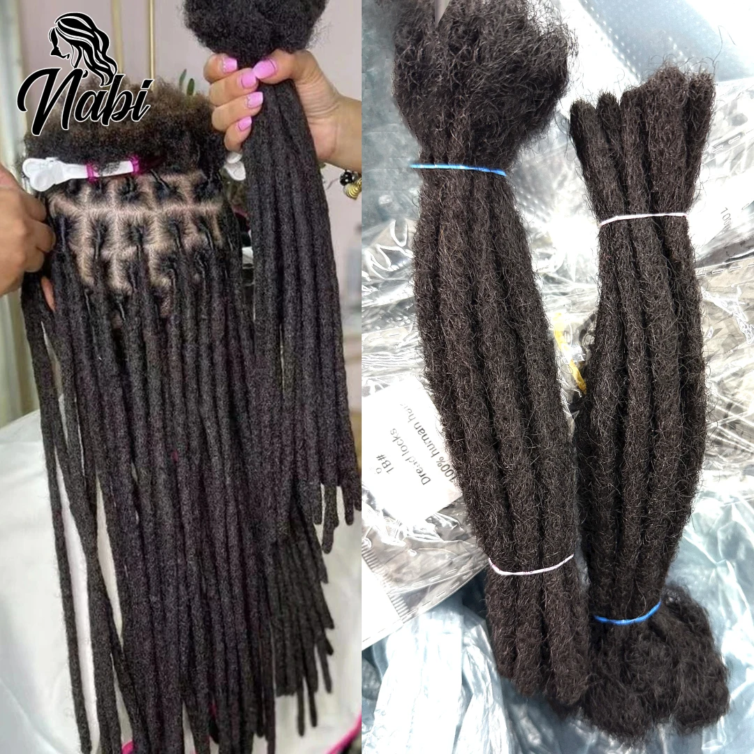 Nabi Original Dreadlocks Human Hair 6-20 inch 80 Strands Full-head Handmade Remy Human Hair Locs Extensions for Afro Men Women