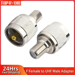 1 Piece F to UHF Adapter F Jack Female to UHF PL-259 PL259 Male Plug RF Coaxial Connector