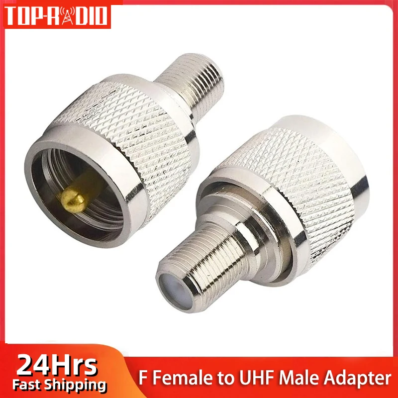 1 Piece F to UHF Adapter F Jack Female to UHF PL-259 PL259 Male Plug RF Coaxial Connector