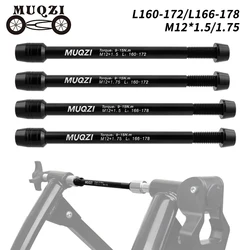 MUQZI Trainer Thru Axle Adapter M12 x 1.5/1.75 Thread 160-172mm 166-178mm Shaft Bike Wheels Quick Release Skewers