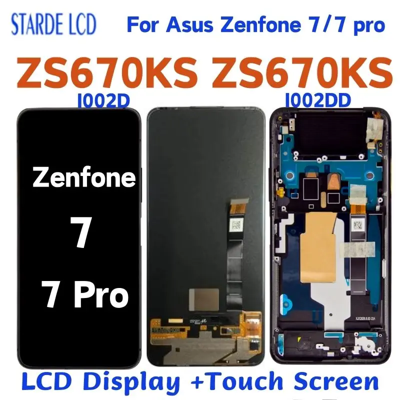 6.67’’ For Asus Zenfone 7 ZS670KS I002D LCD Zenfone 7 Pro ZS671KS I002DD LCD Display Touch Screen Digitizer Assembly With Frame