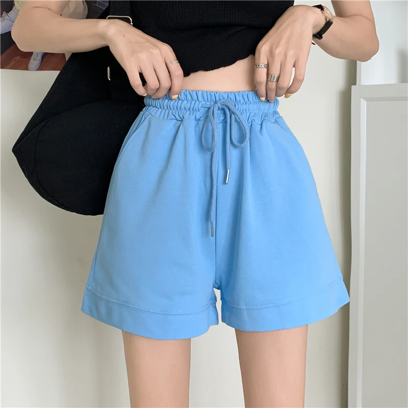 

summer Loose Soild Drawstring Short Pant For Women Clothes Streetwear Elasticity High Waist y2k Casual Shorts Fashion Ropa Mujer