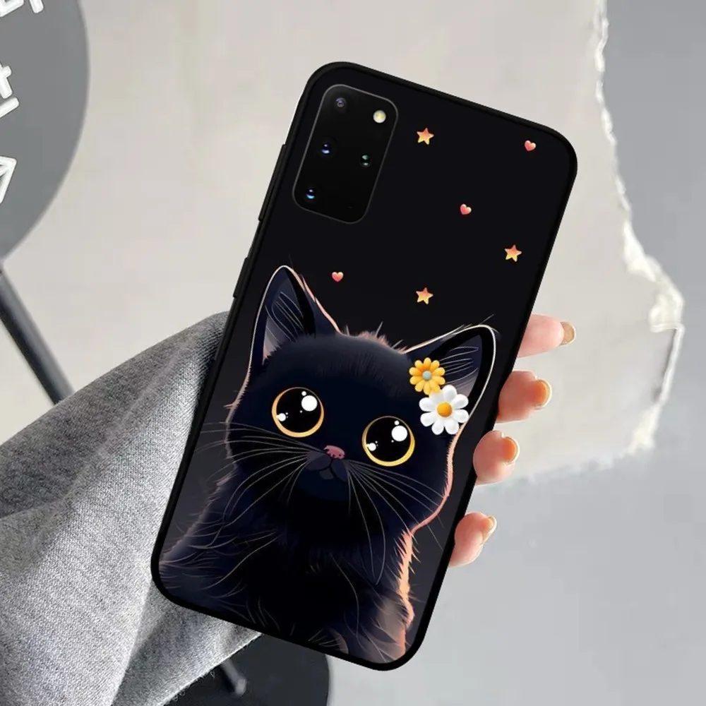 Black Cat Phone Case For Samsung S 9 10 20 21 22 23 30 23plus lite Ultra FE S10lite Fundas