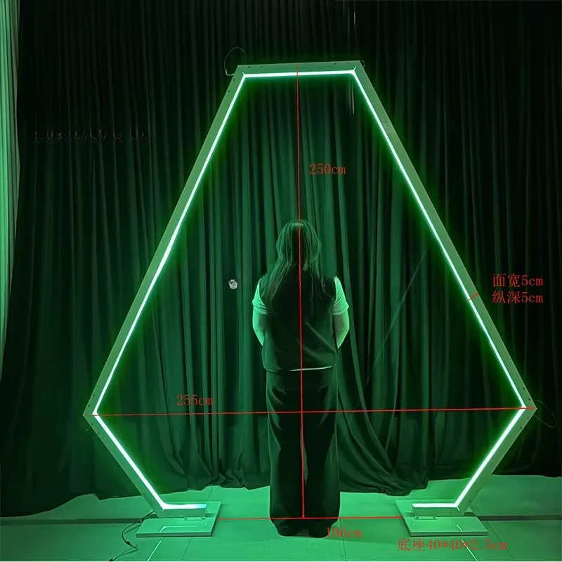 Smooth Unique Style Wedding Stage Giant Frame Neon  Wedding Path Tunnel  Arched Street Tunnel Lights